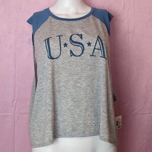 Aeropostale Light Gray and Blue USA Muscle Tank Top size XXL